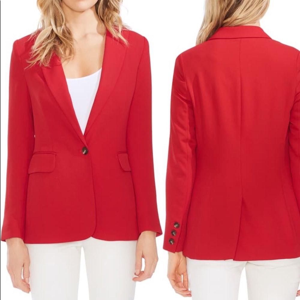 VINCE CAMUTO Single Buttom Pique Blazer